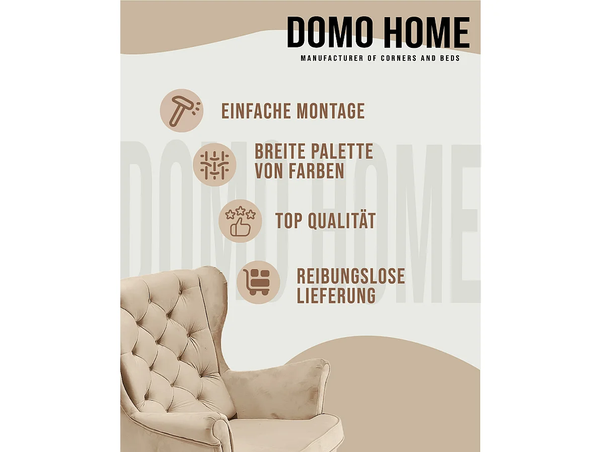 Fauteuil Relax avec accoudoirs et siège rembourré, fauteuil de salon, 102x81x95cm Beige_29802