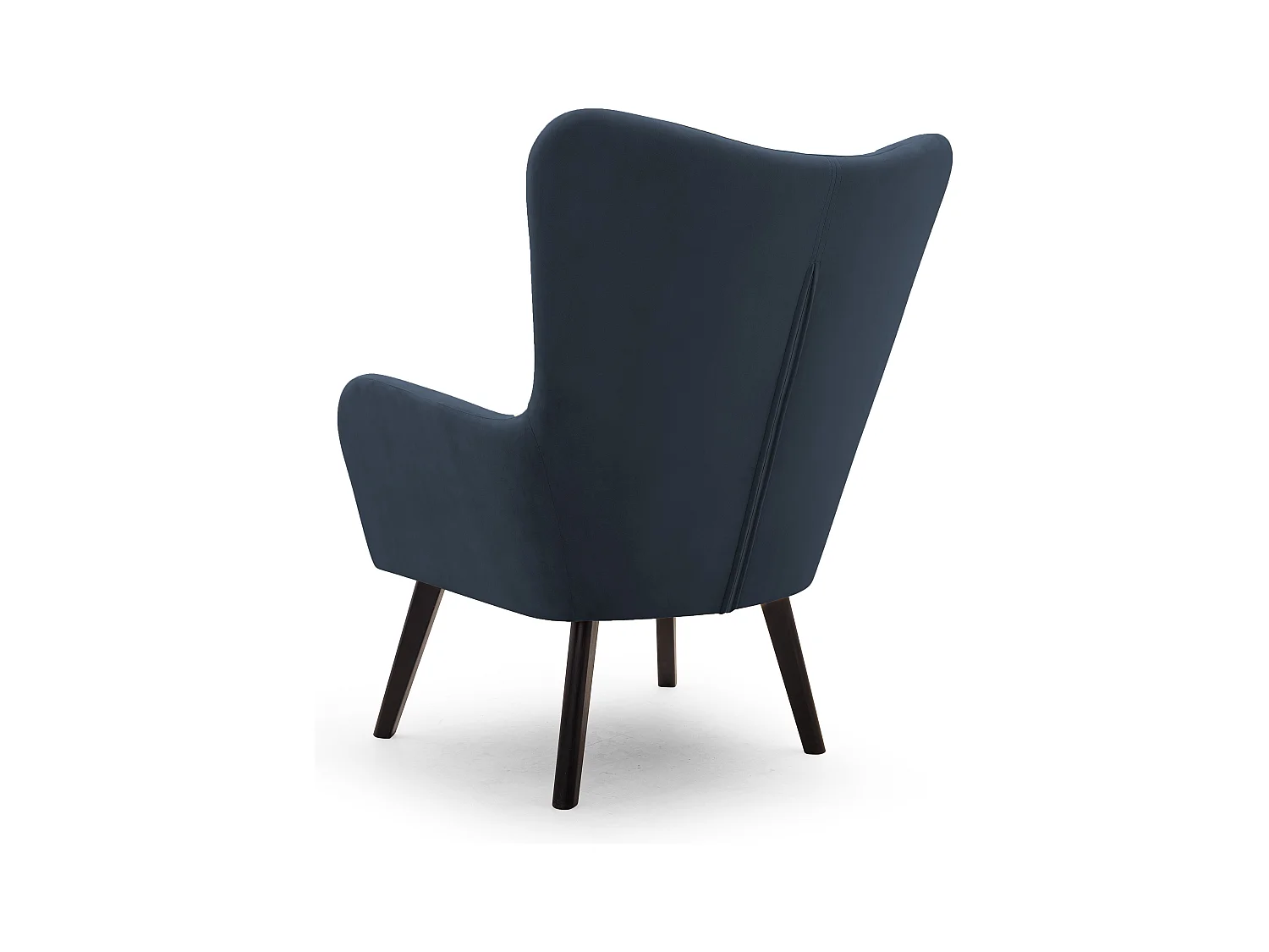 Ted Sessel aus Velluto-Stoff – Eleganter Samtsessel mit hoher Rückenlehne, breiter Sitzfläche & schwarzen Holzbeinen 76x78x100cm MARINE