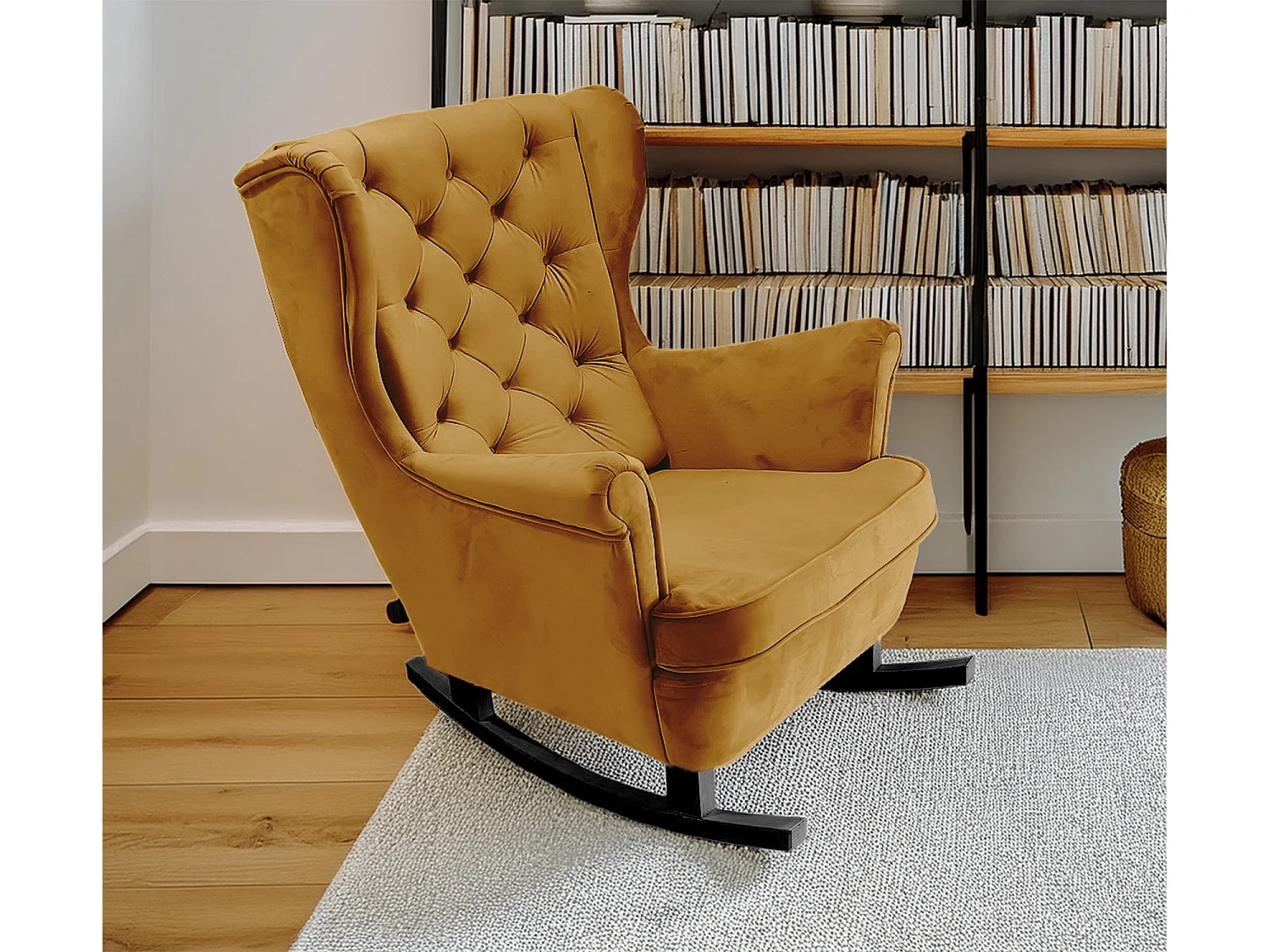 Fauteuil Relax avec accoudoirs et siège rembourré, fauteuil de salon, 102x81x95cm Olive_29817