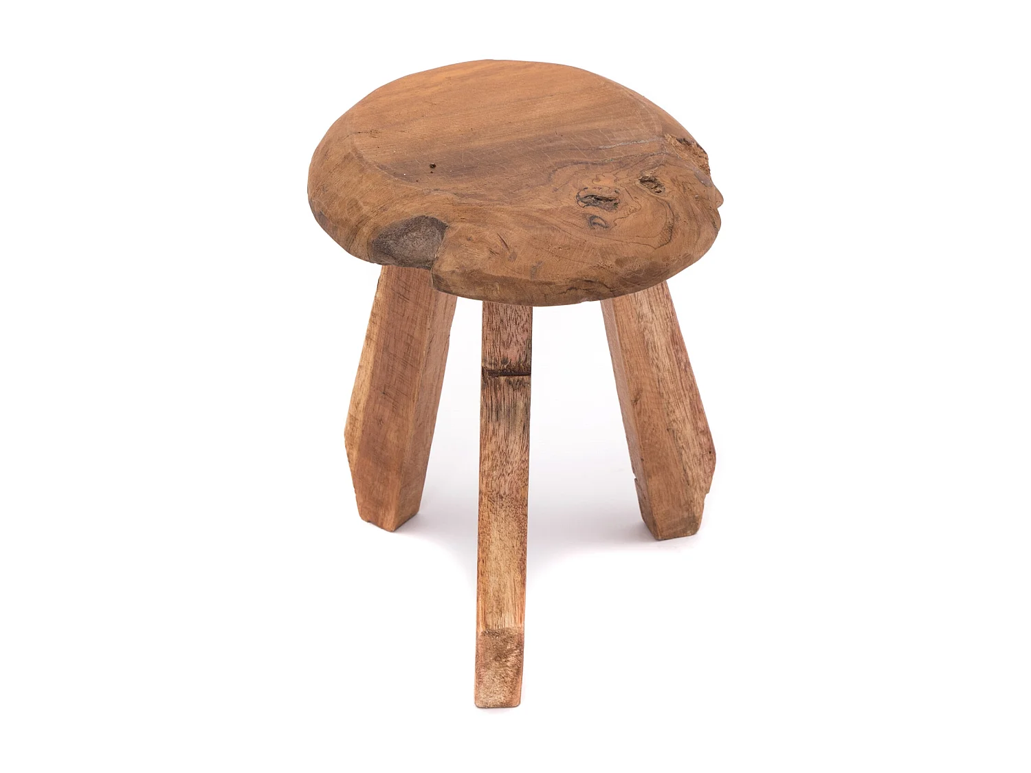 HOCKER Heidi Mahagoni Massivholz, rund naturfarben