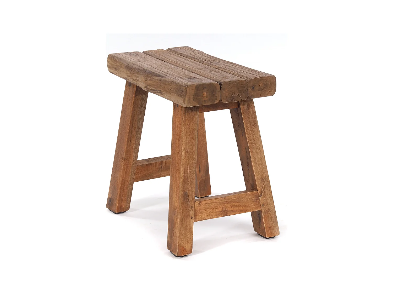HOCKER RUSTIC Recyclingholz massiv naturfarben