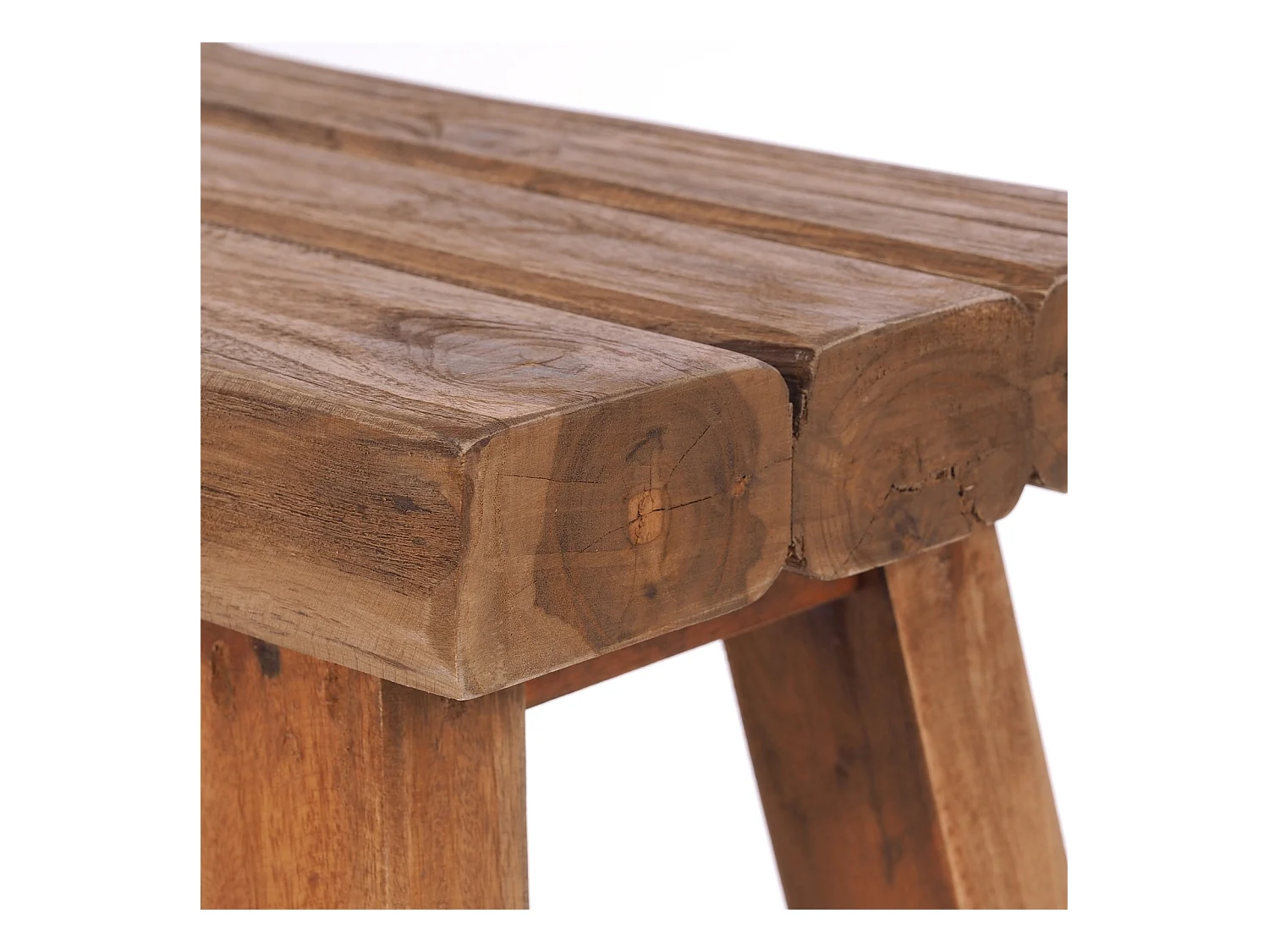 HOCKER RUSTIC Recyclingholz massiv naturfarben
