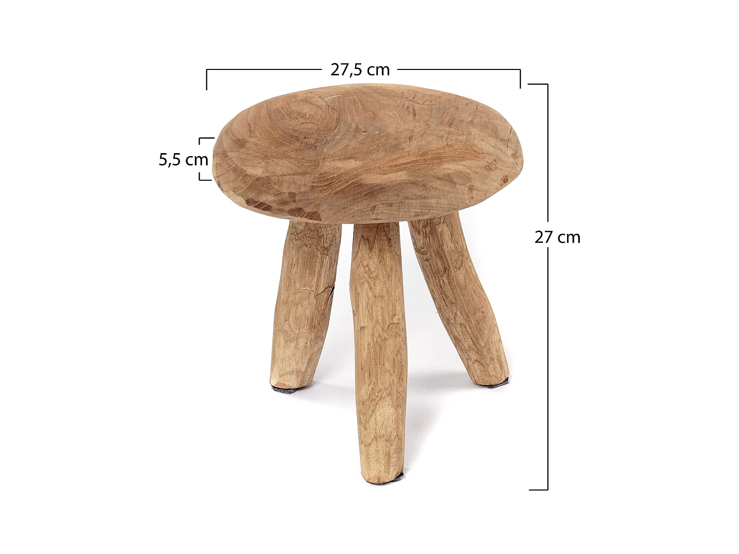 HOCKER Klara Mahagoni Massivholz, rund naturfarben