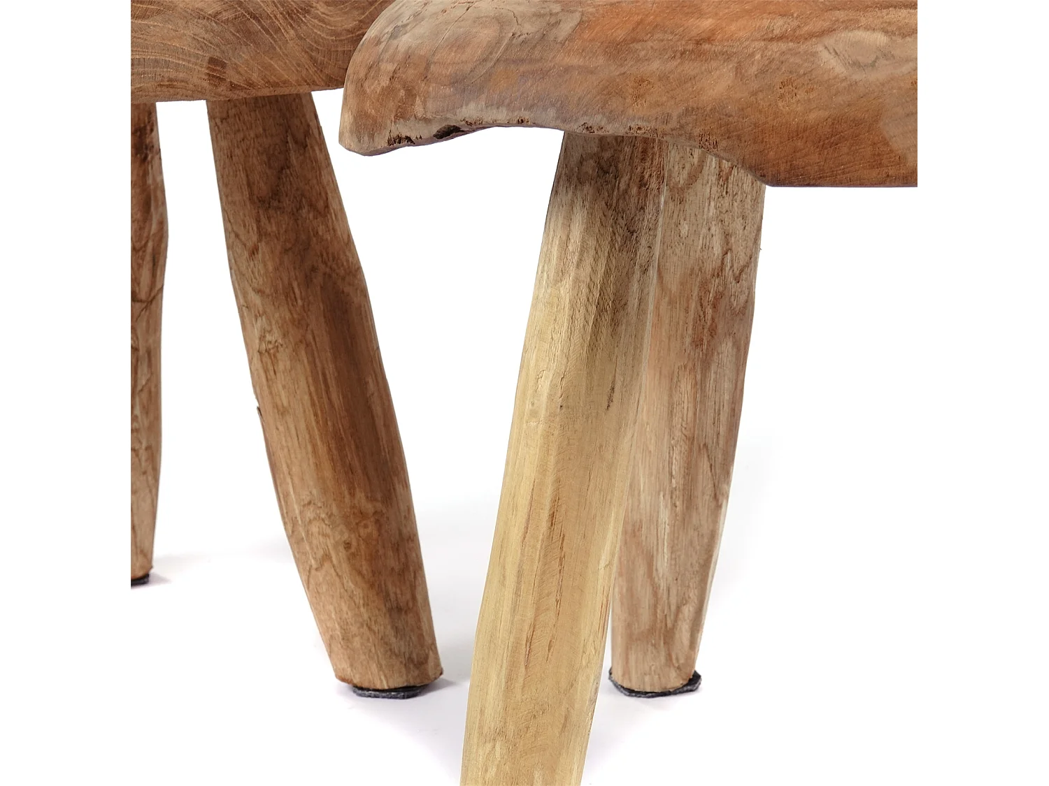 HOCKER Klara Mahagoni Massivholz, rund naturfarben