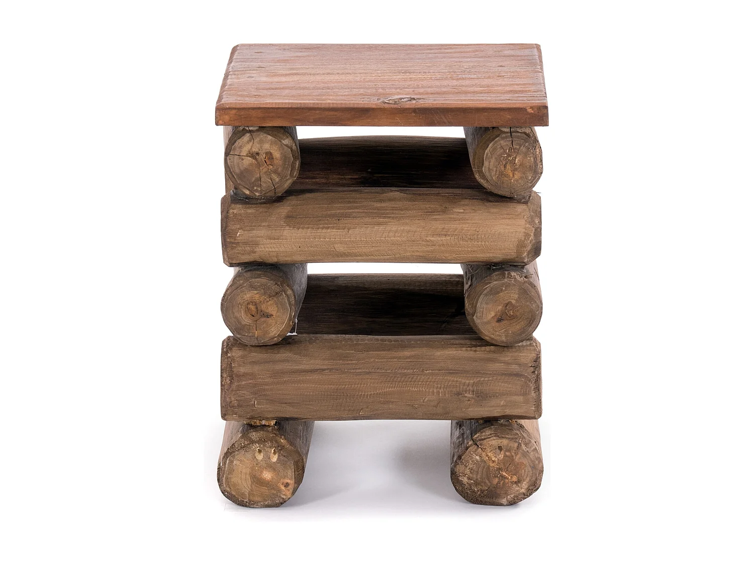TABOURET BLOC 38 Teck massif couleurs naturelles