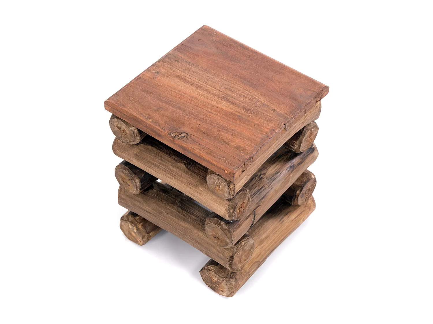 TABOURET BLOC 38 Teck massif couleurs naturelles