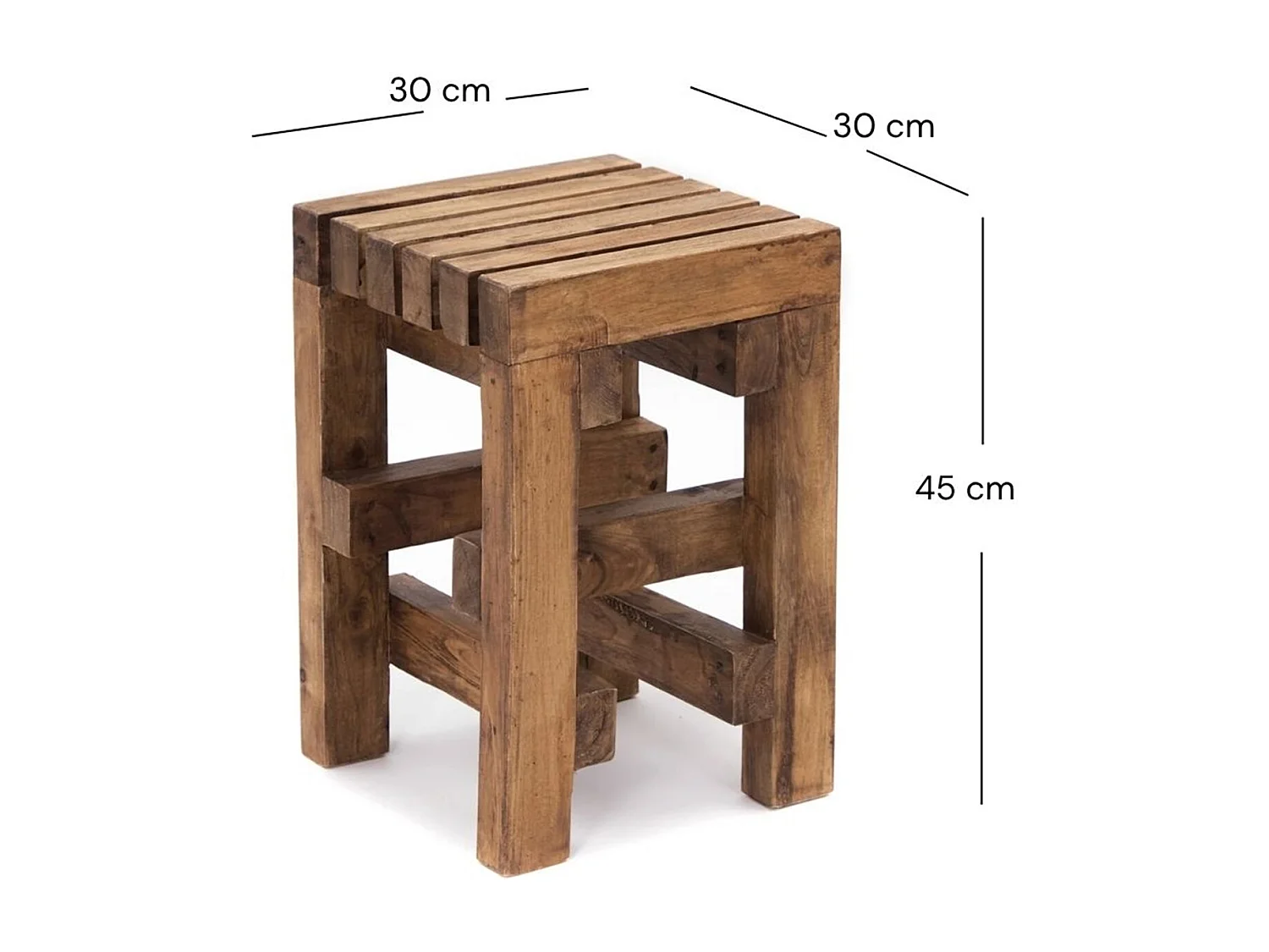 TABOURET Tetris Bois massif en acajou
