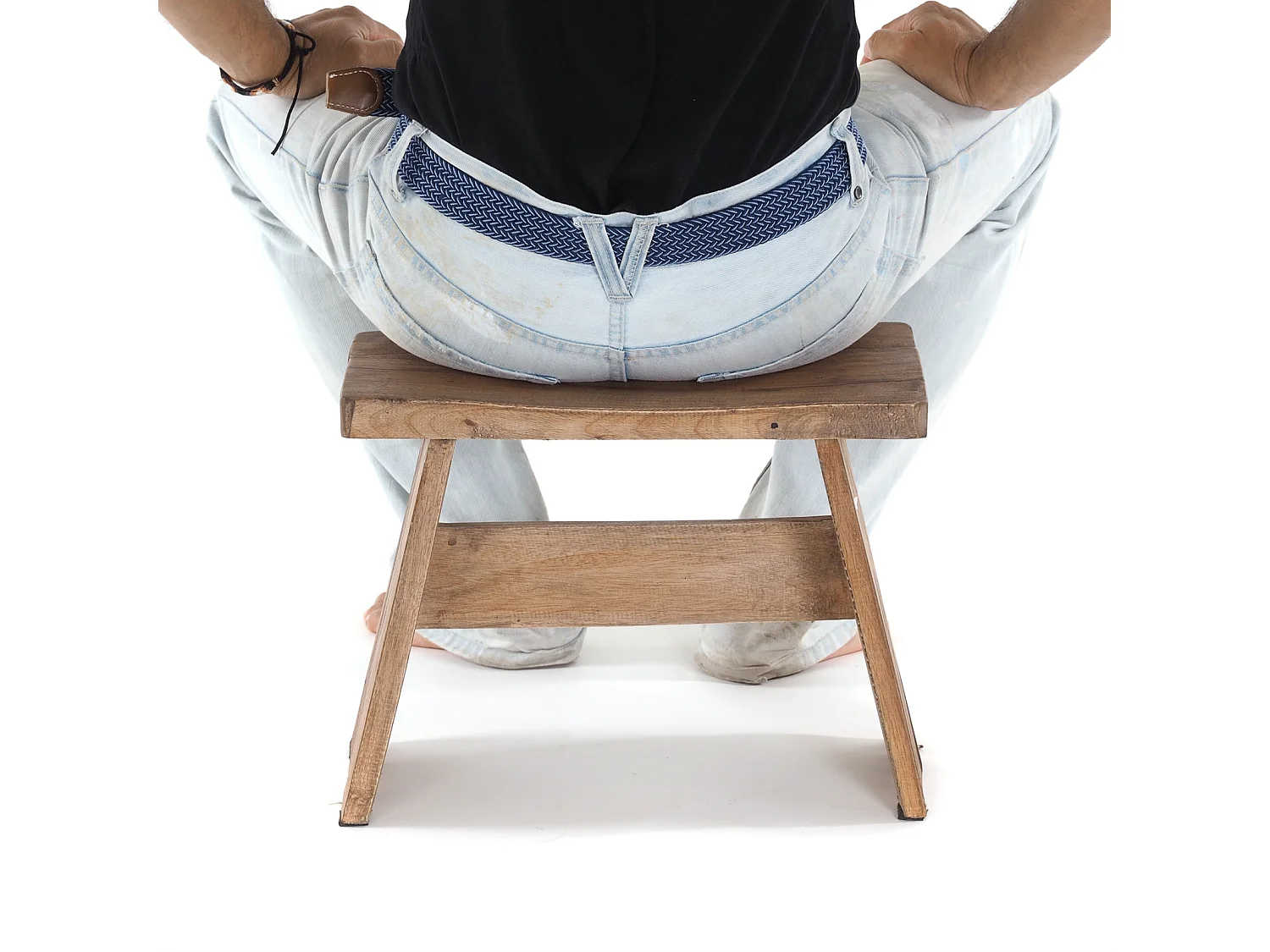 BANCETTE SCHEMEL Bois de recyclage massif naturel-brun