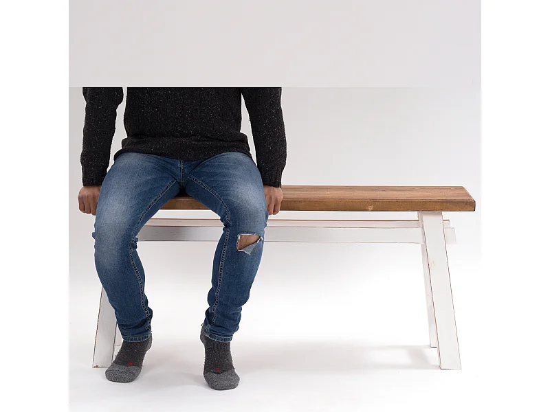 SITZBANK  East 118 Mahagoni Recyclingholz massiv 06 weiß-landhaus