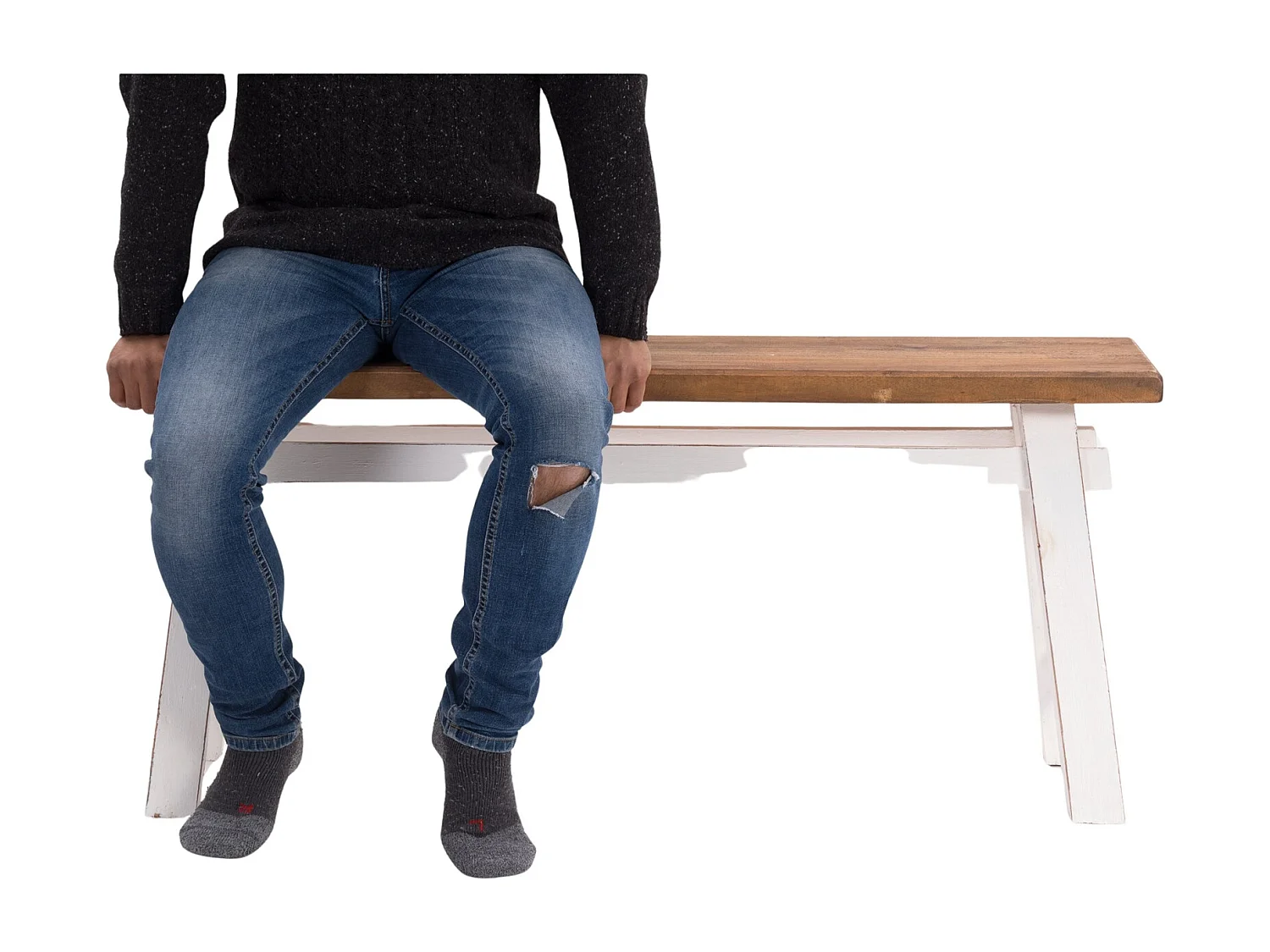 SITZBANK  East 118 Mahagoni Recyclingholz massiv 06 weiß-landhaus