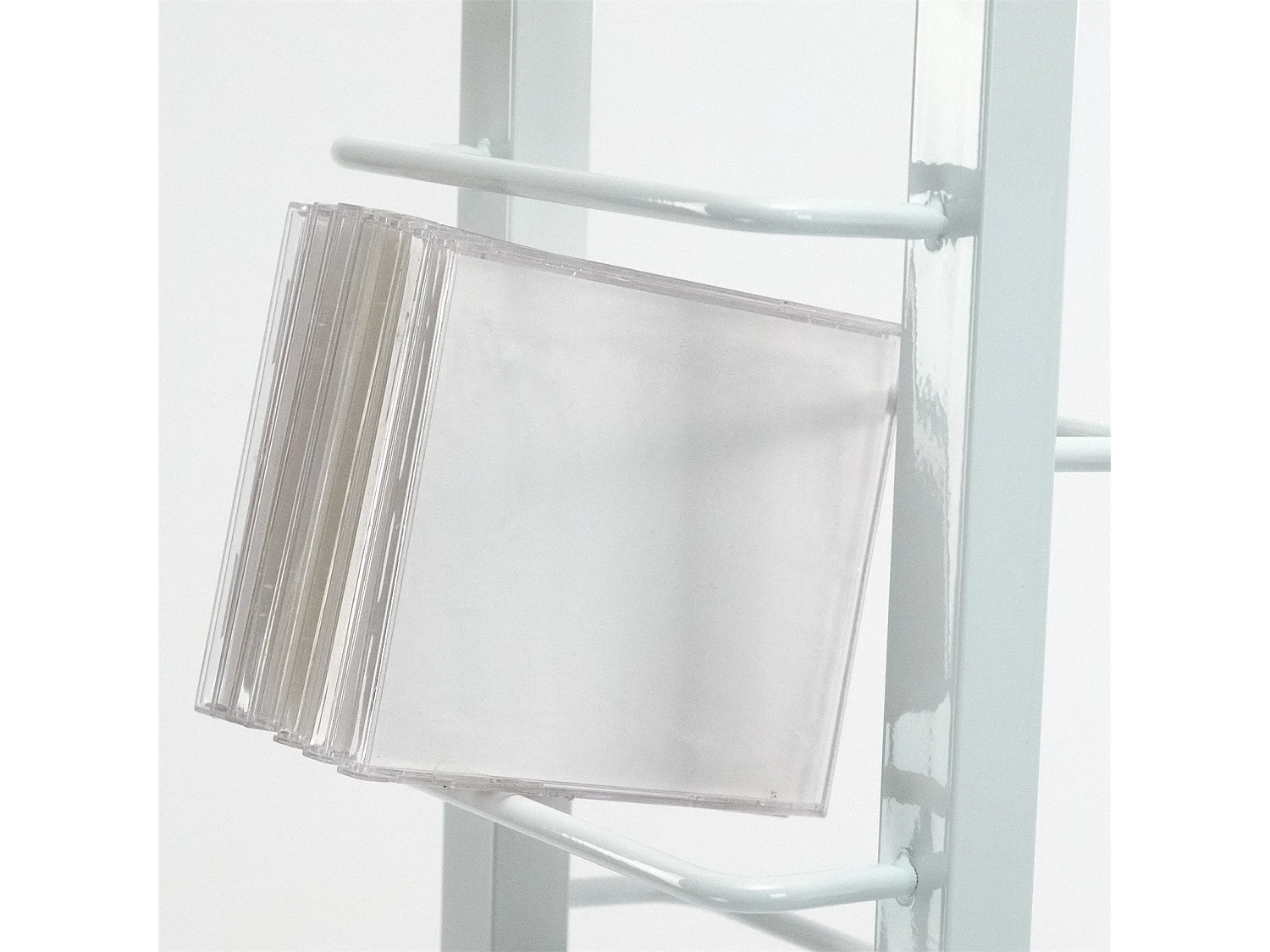 CD-STÄNDER Tower  Metall mit Glasfuß, für 126 CDs weiß