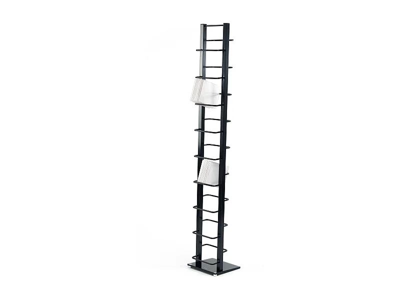 CD-STÄNDER Tower  Metall mit Glasfuß, für 126 CDs schwarz