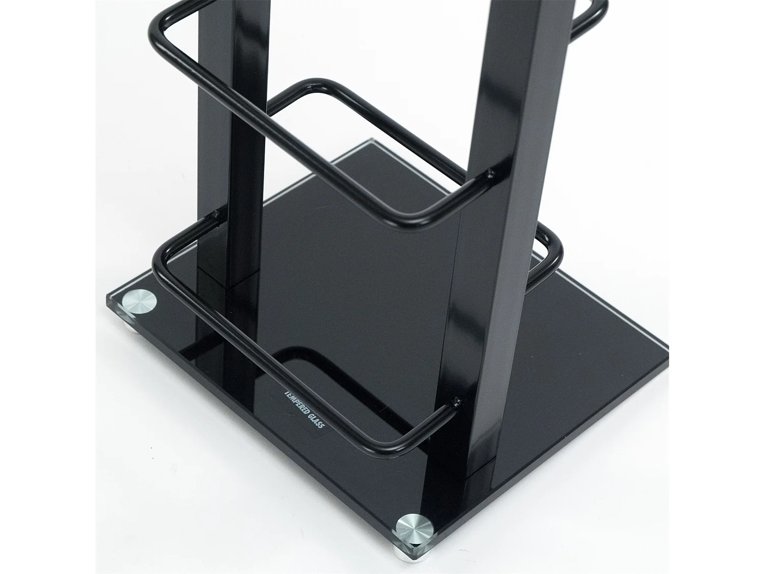 CD-STÄNDER Tower  Metall mit Glasfuß, für 126 CDs schwarz