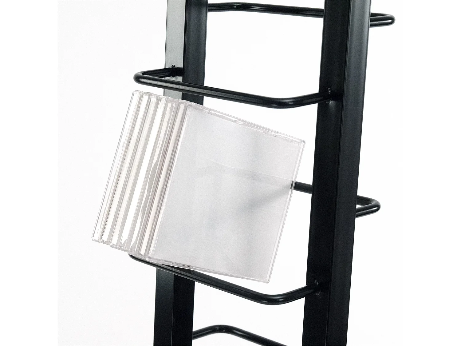 PORTE-CD Tour Métal avec pied en verre, pour 126 CD schwarz