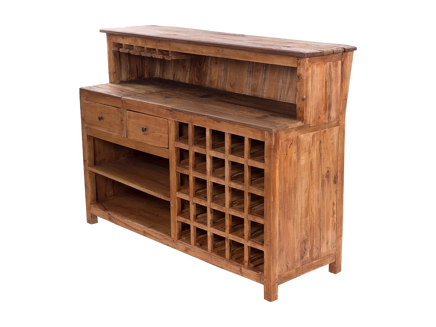 BARSCHRANK  PUREWOOD Recyclingholz massiv, Vintage-Look 08 honigfarben gewachst