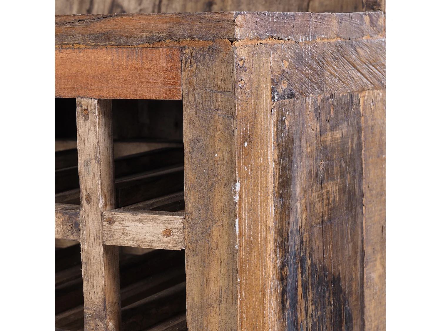 BARSCHRANK PUREWOOD Recyclingholz massiv, Vintage Design braun