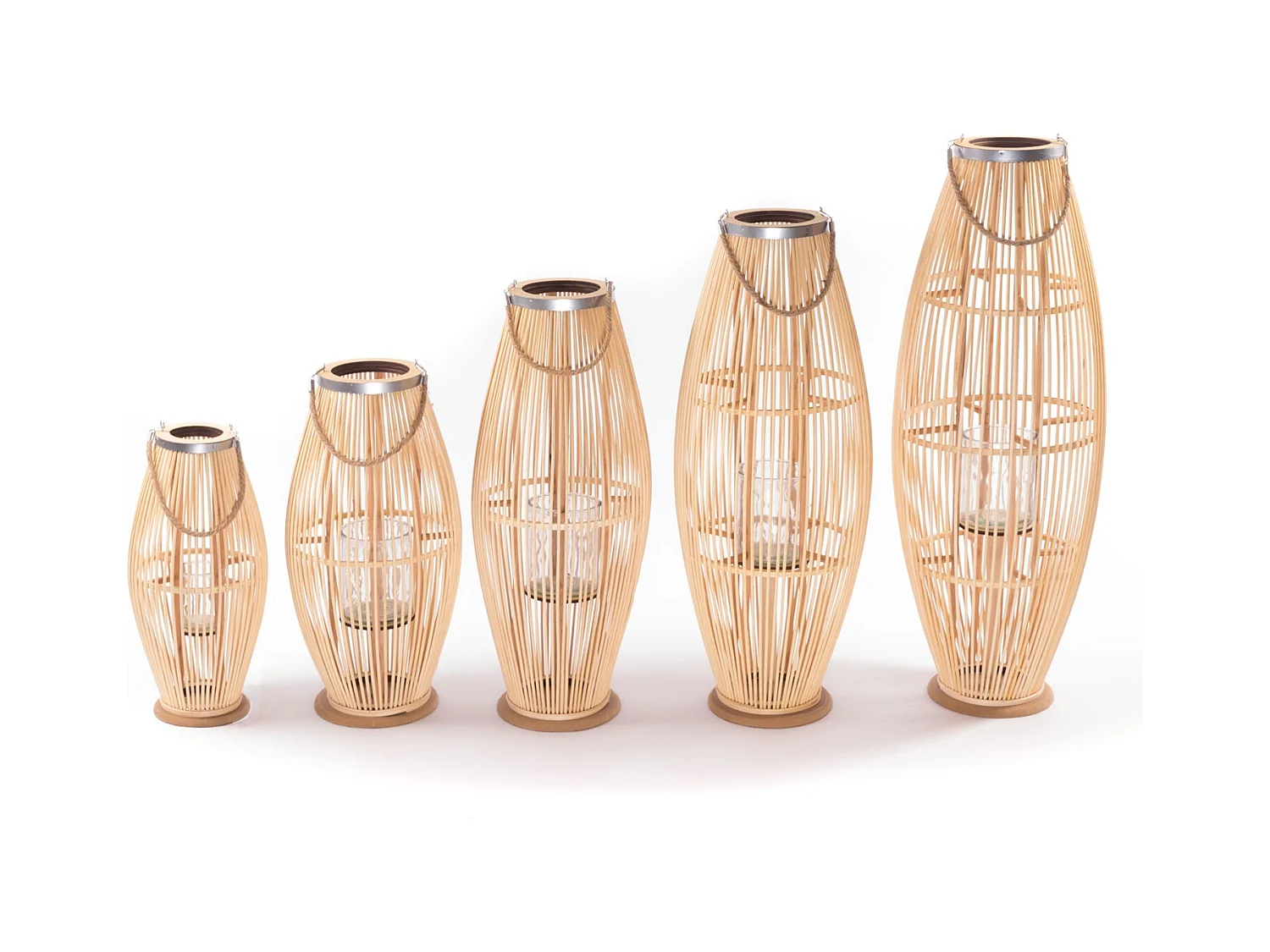 LANTERNE Zya 50 avec anse et insert en verre couleurs naturelles