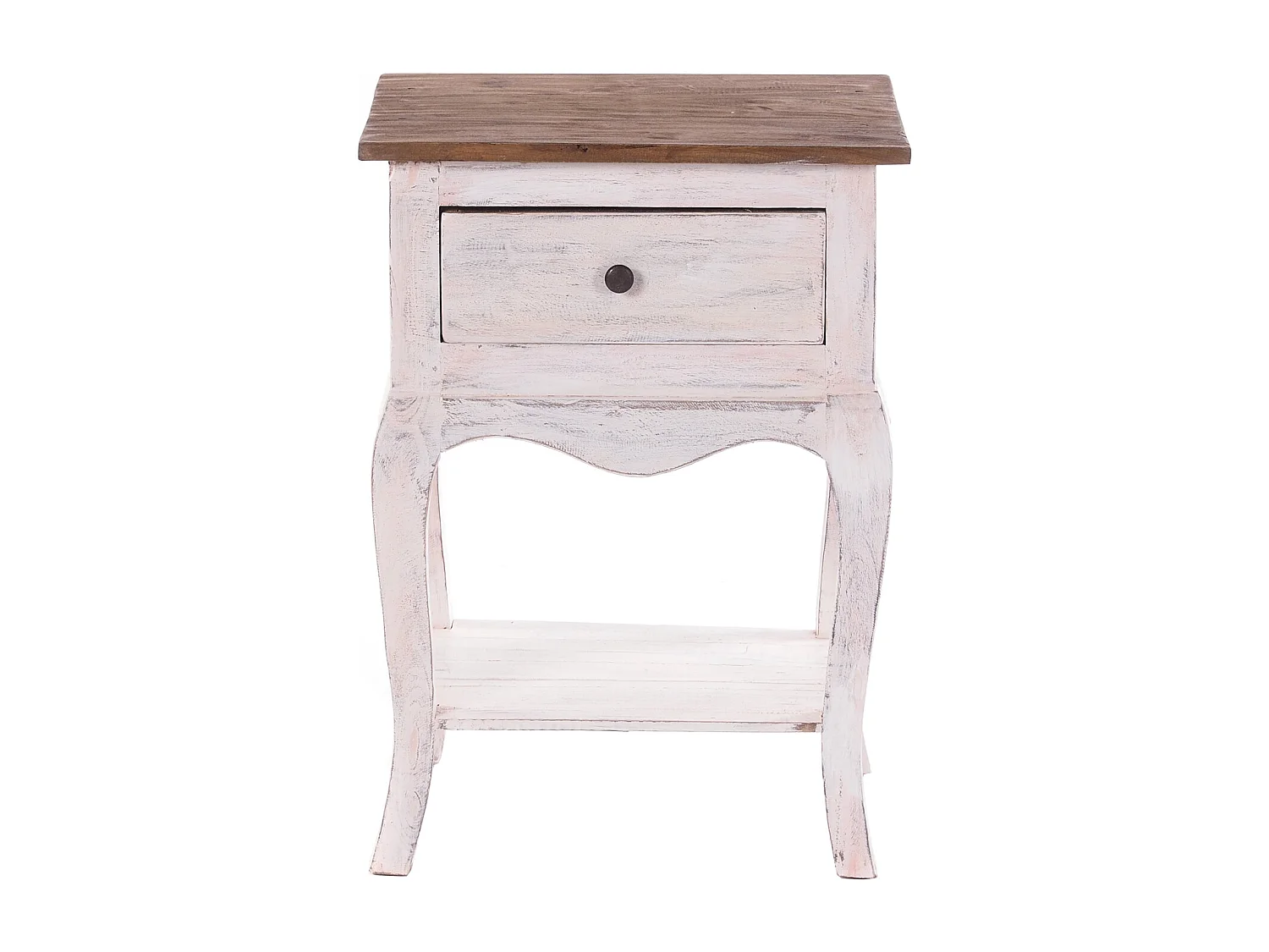 TELEFONTISCH NAPOLEON 64 Mahagoni Massivholz, mit Schublade 05 weiß-natur