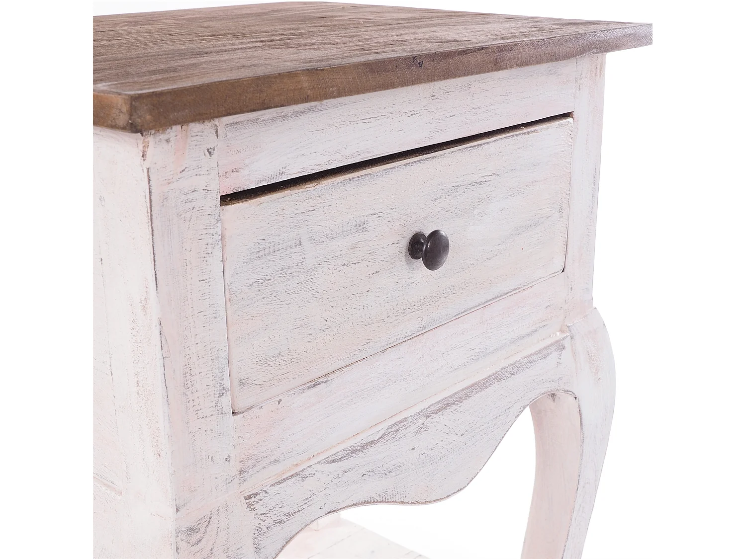 TELEFONTISCH NAPOLEON 64 Mahagoni Massivholz, mit Schublade 05 weiß-natur