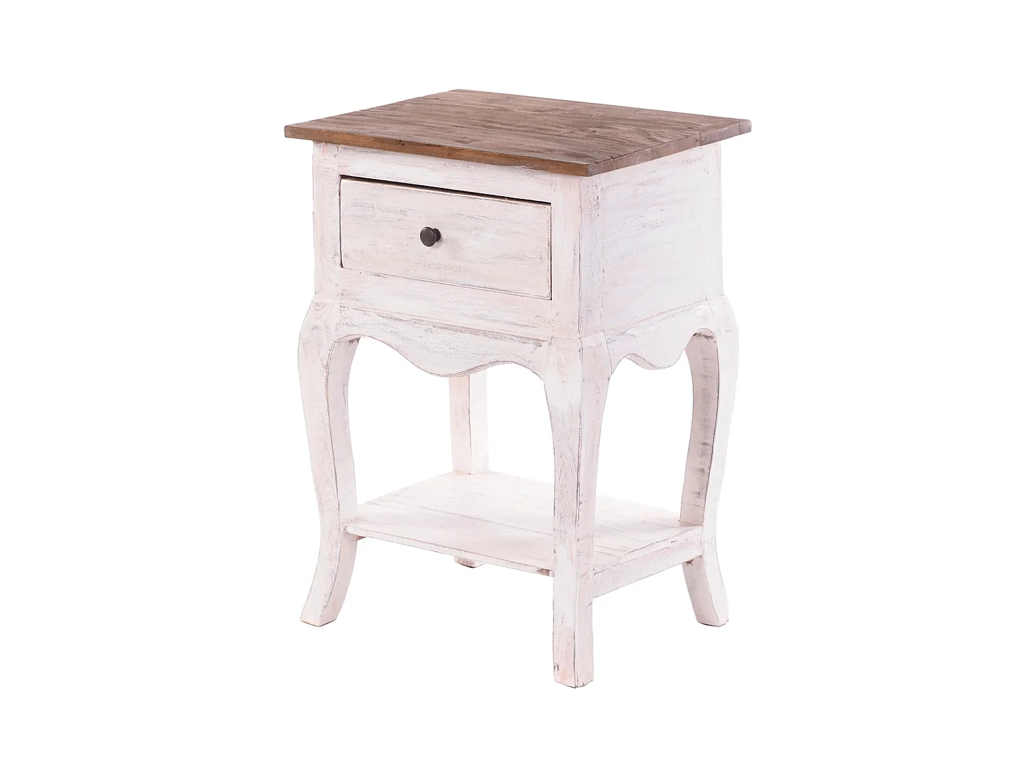 TABLE DE TÉLÉPHONE NAPOLÉON 64 Bois massif en acajou, avec tiroir 05 weiß-natur