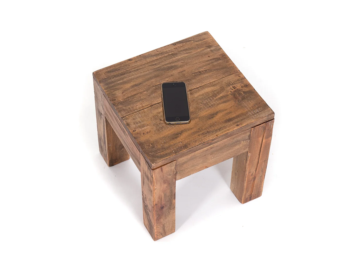 TABLE BASSE CARRE 40 Bois de recyclage massif couleurs naturelles