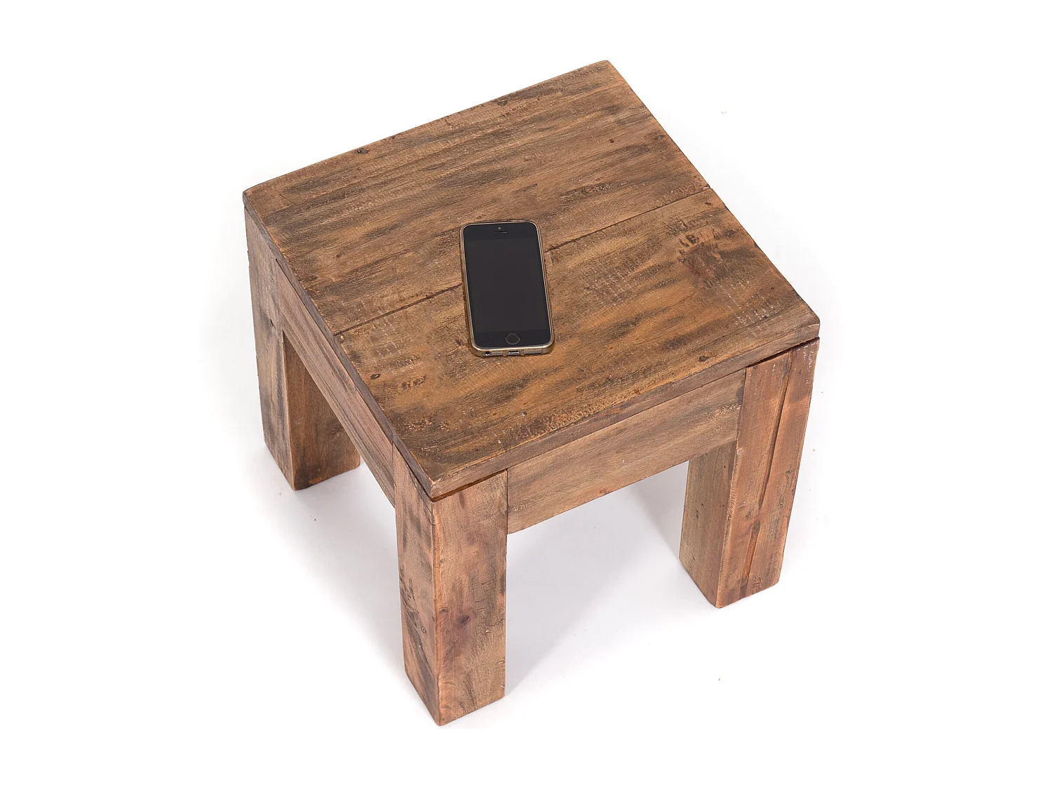 TABLE BASSE CARRE 40 Bois de recyclage massif couleurs naturelles