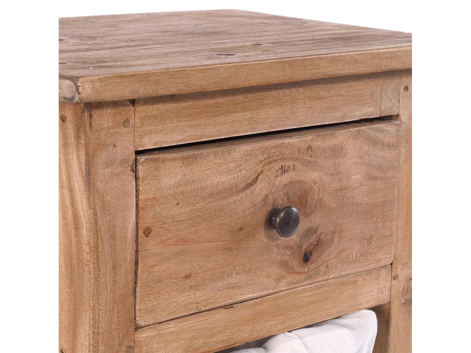 TABLE DE TÉLÉPHONE TORRE avec 2 paniers et un tiroir couleurs naturelles