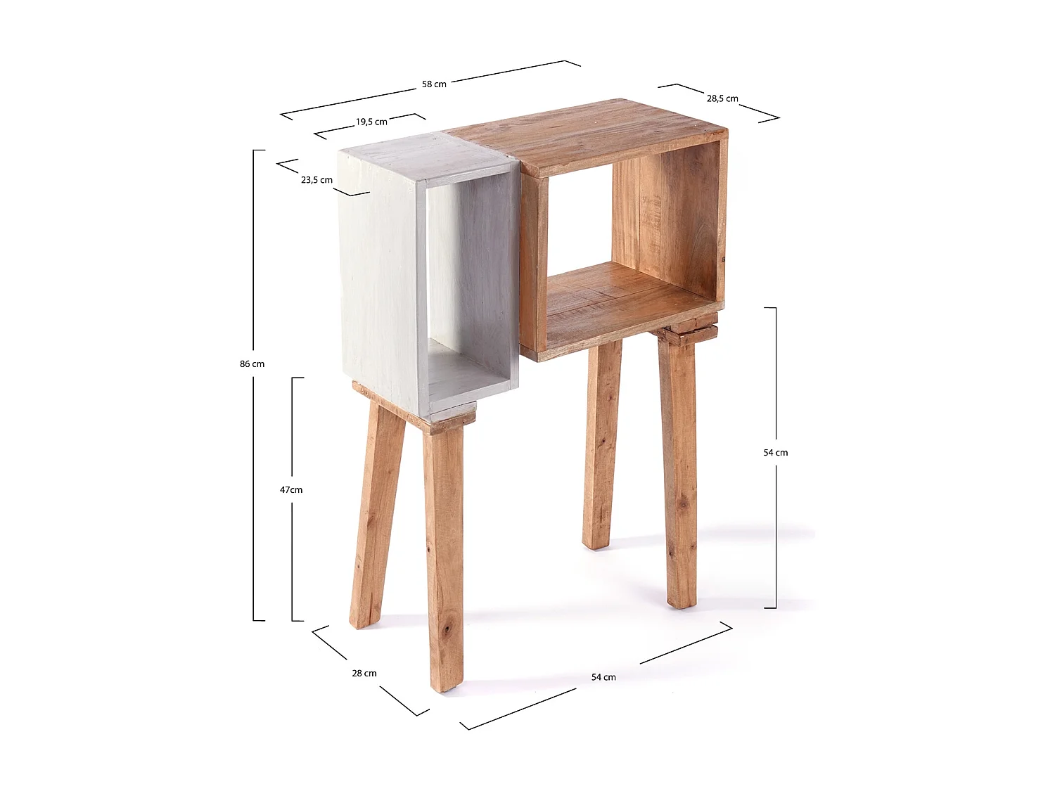 BUFFET Bicolore Bois massif en acajou bicolore