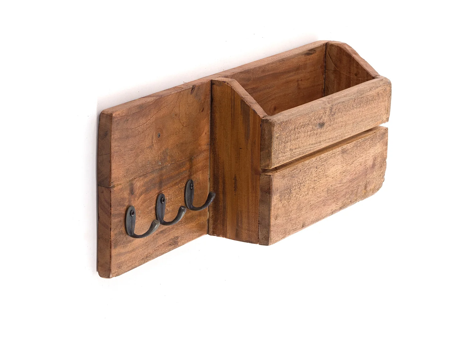 TABLEAU DE CLÉS Lino 50 3 crochets, 1 compartiment couleurs naturelles