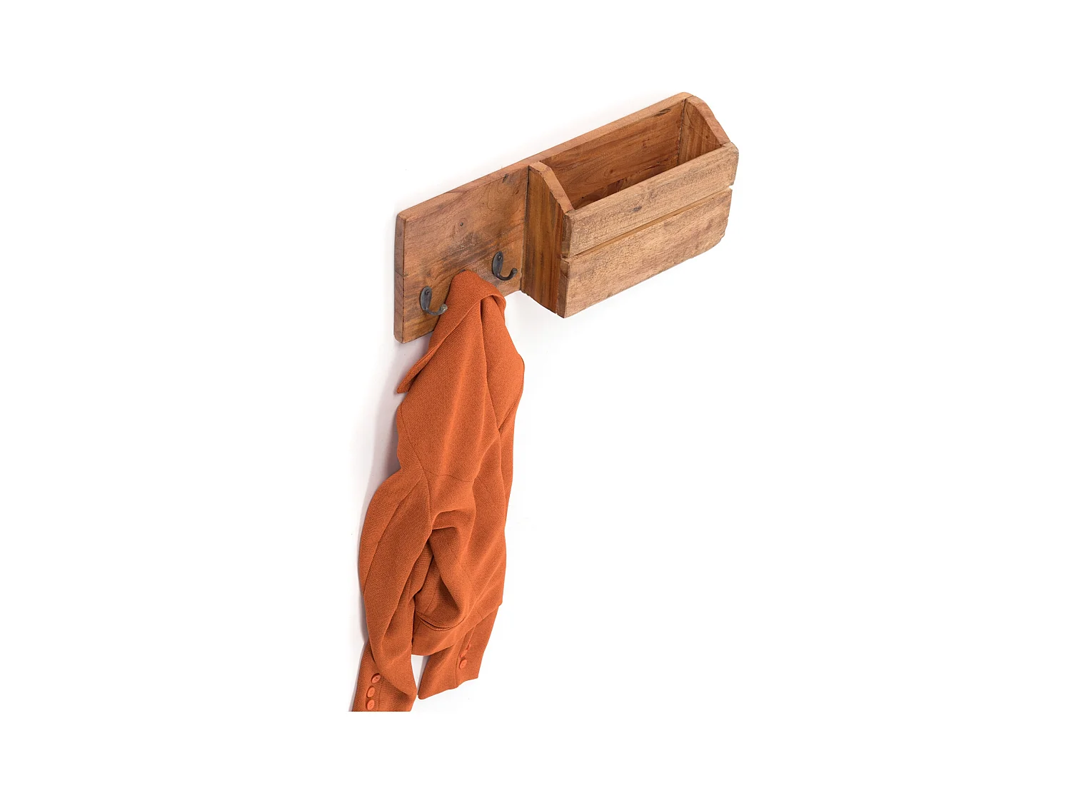 SCHLÜSSELBRETT Lino 50 3 Haken, 1 Fach naturfarben