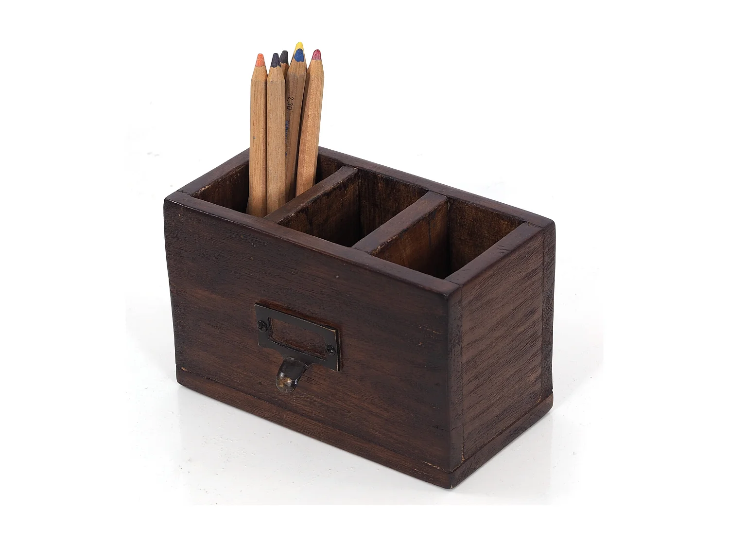 STIFTEHALTER-BOX Vintage 19 Mahagoni 02 hellbraun