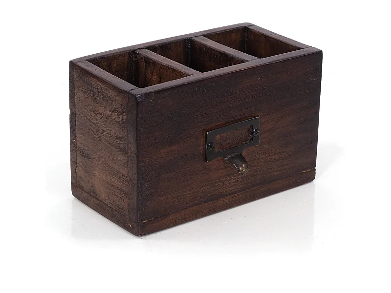 STIFTEHALTER-BOX Vintage 19 Mahagoni 02 hellbraun