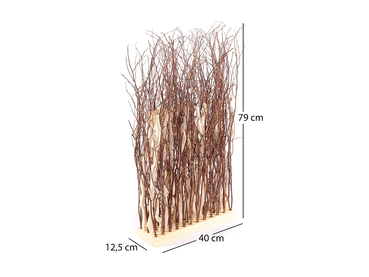PARAVENT BRINS 78x40 cm, branches en osier marron-beige