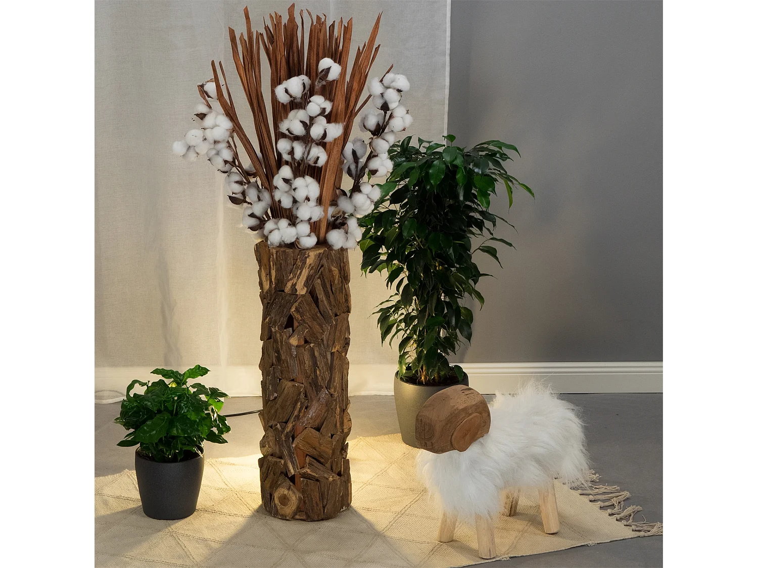 COLONNE Vela 58x23 cm, Teck massif