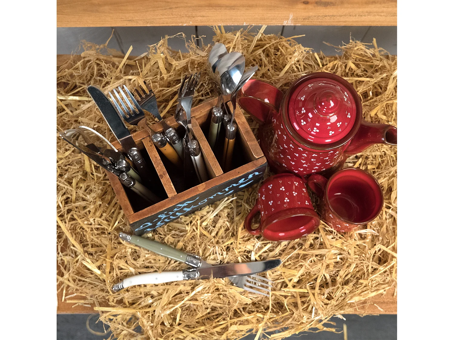 TIROIR À COUVERTS Remarque Bois de mahogany, inscriptible couleurs naturelles-noir