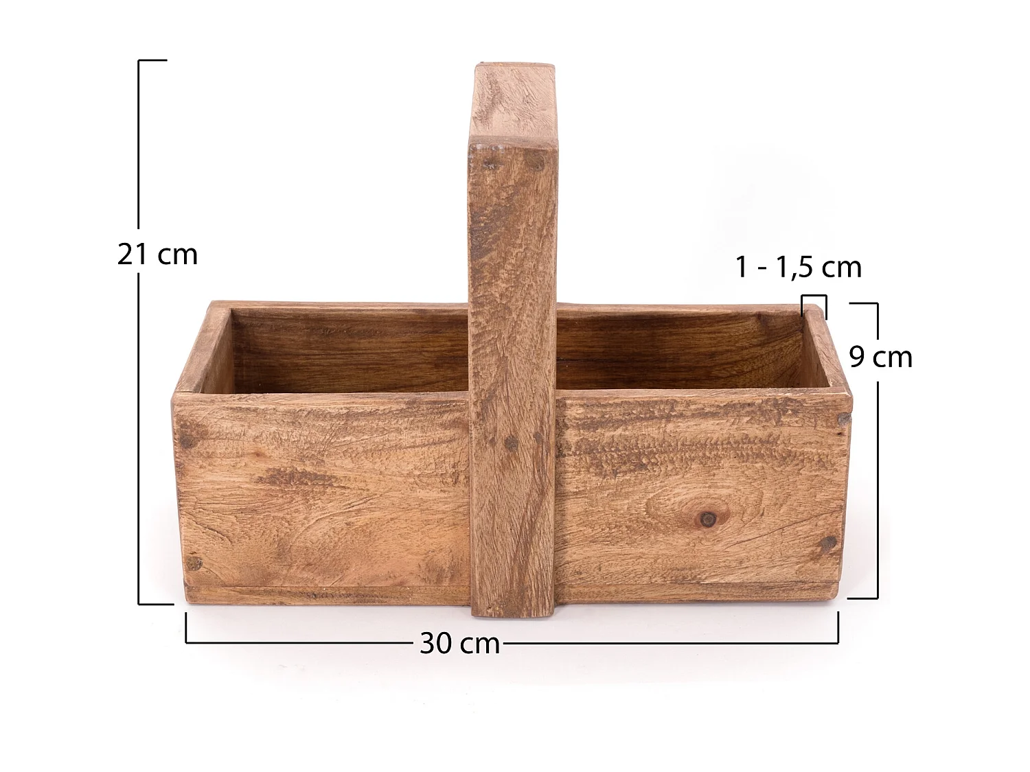 PANIER DE RANGEMENT Porto Bois de mahogany, avec poignée couleurs naturelles