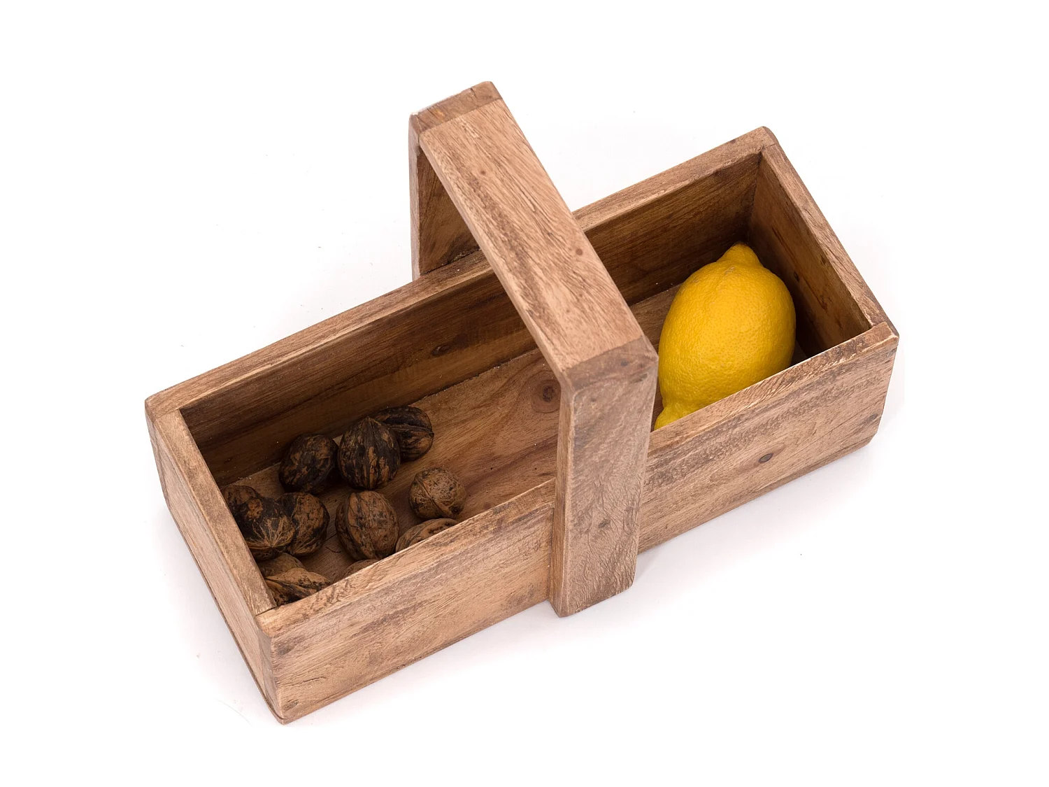 PANIER DE RANGEMENT Porto Bois de mahogany, avec poignée couleurs naturelles