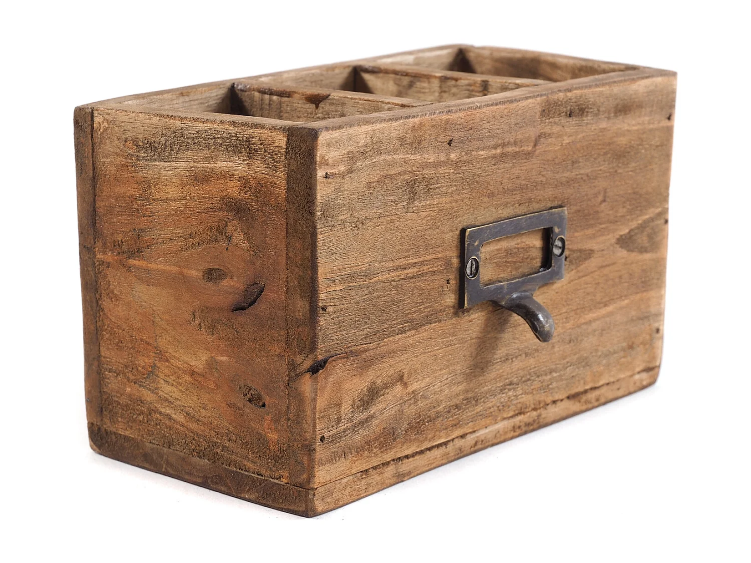 ORGANIZER BOX 18  19x12x10 cm Mahagoni Massivholz naturfarben