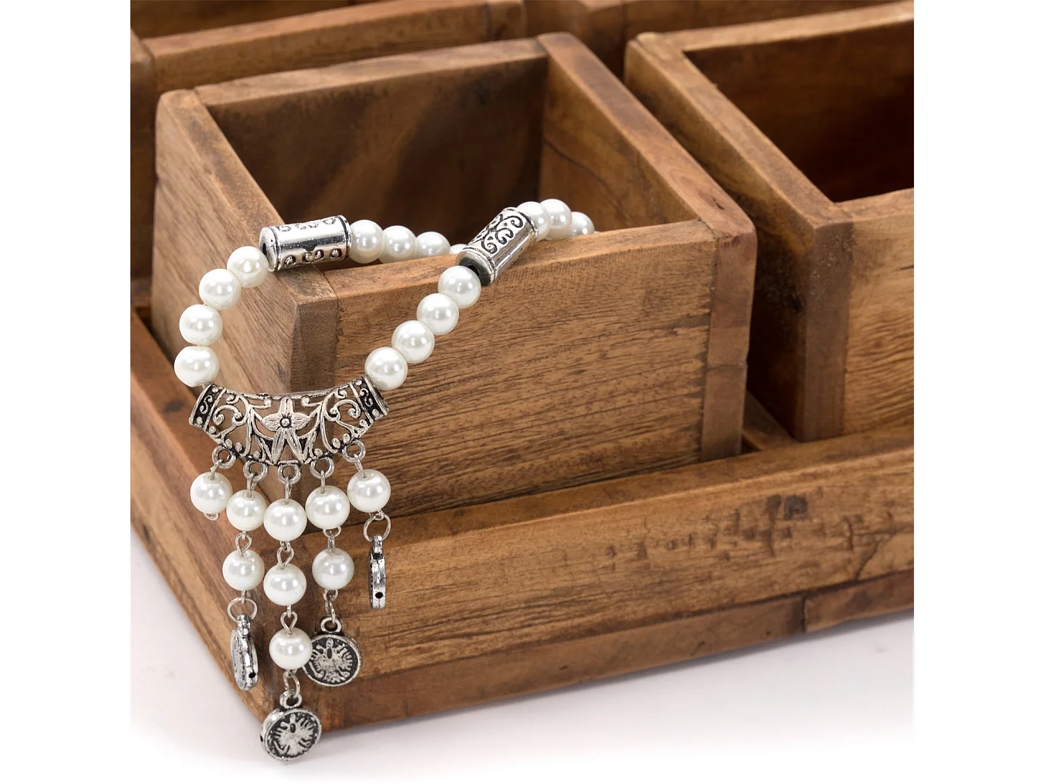 AUFBEWAHRUNGSKISTEN Cubo  5-teilig  Mahagoni naturfarben