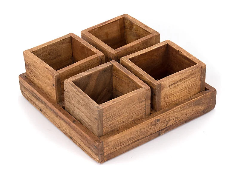 BOÎTES DE RANGEMENT Cubo 5 pièces Acajou couleurs naturelles
