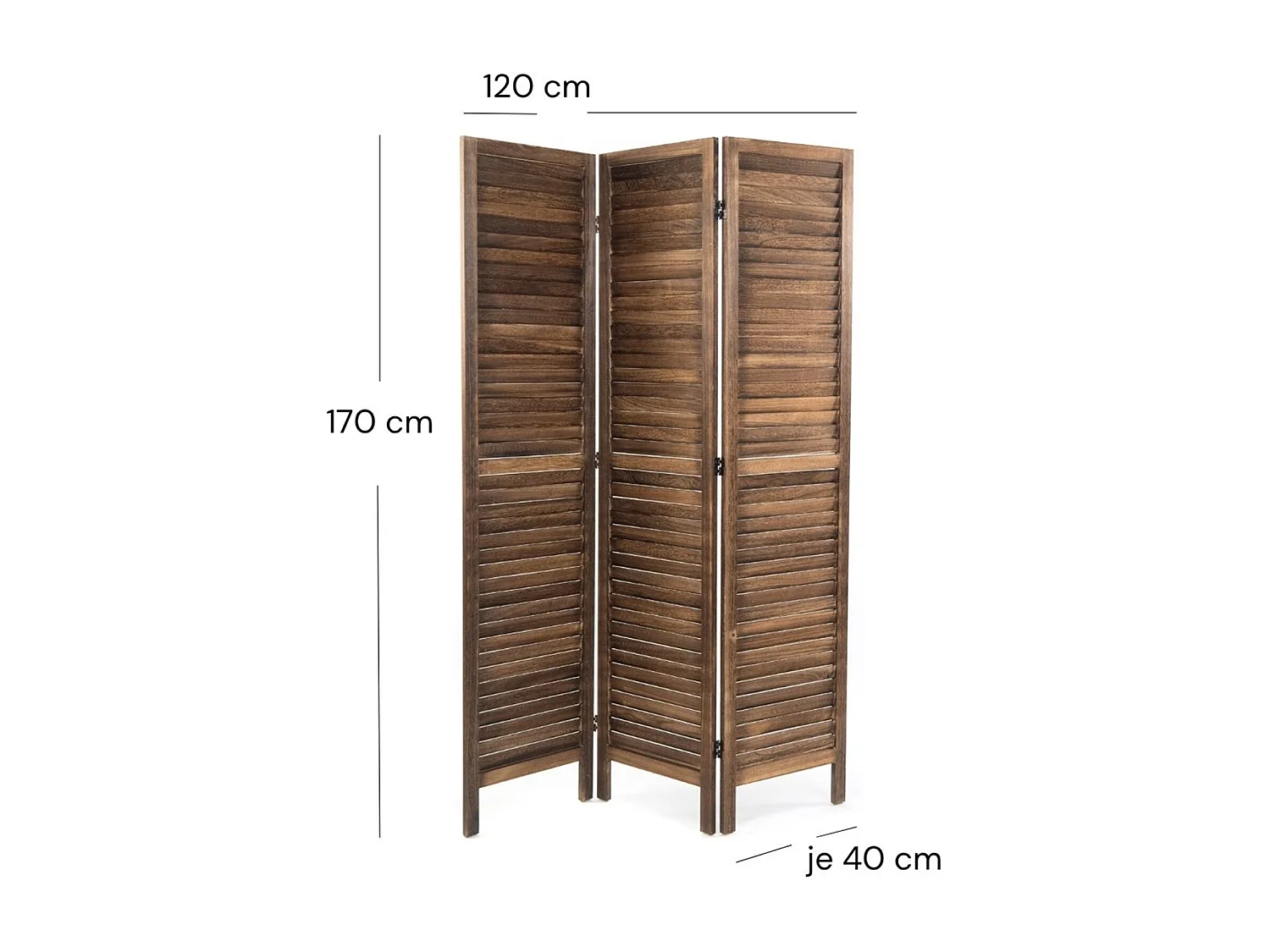 RAUMTEILER Cottage 3-tlg. Holz braun