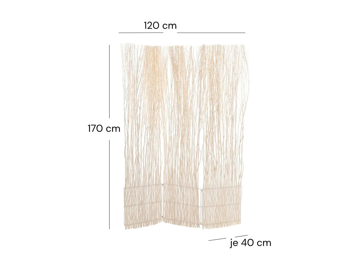 PARAVENT Nature 3 pièces. Saule jaunâtre