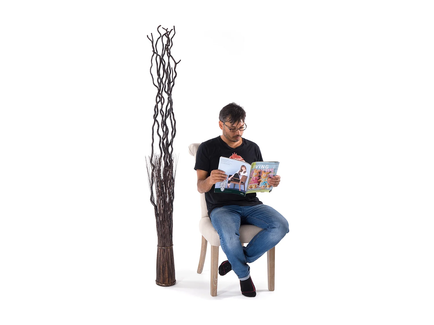 PARAVENT Nova Branches de saule braun