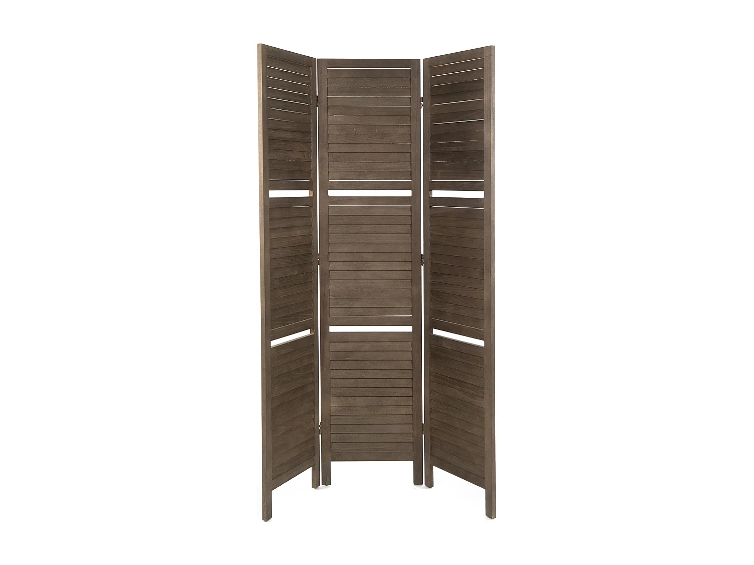 PARAVENT Cottage II  3-pièces Bois, avec 2 étagères braun