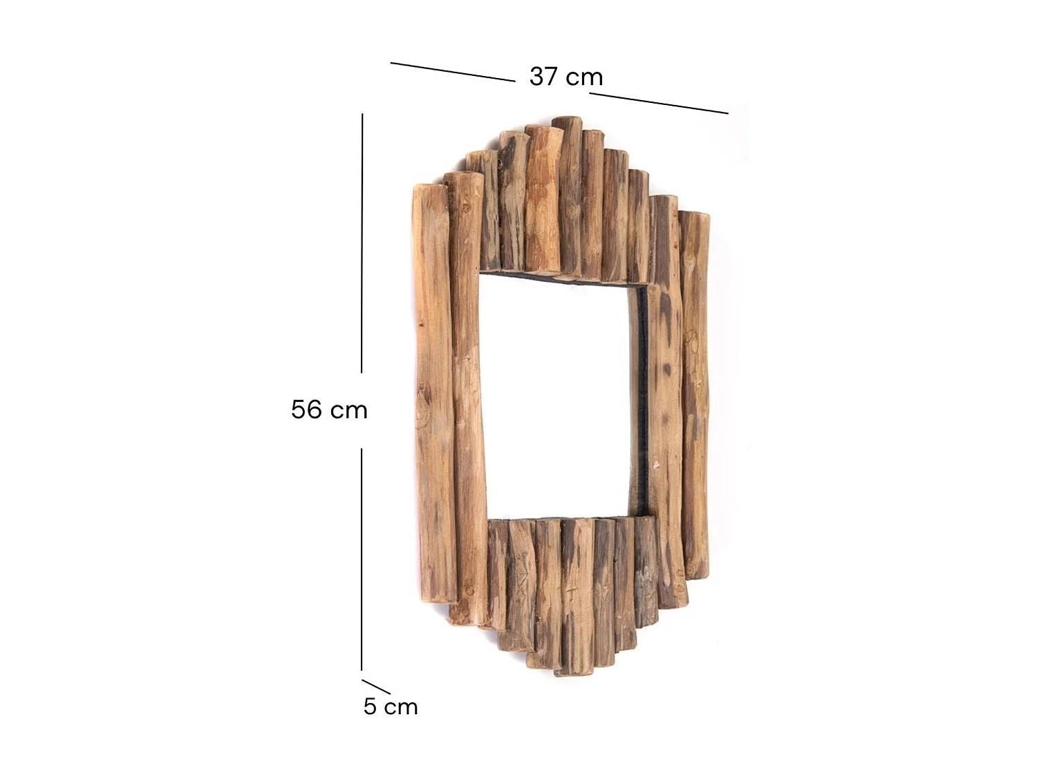 WANDSPIEGEL Harmonica 56x37 cm Teak Treibholz naturfarben