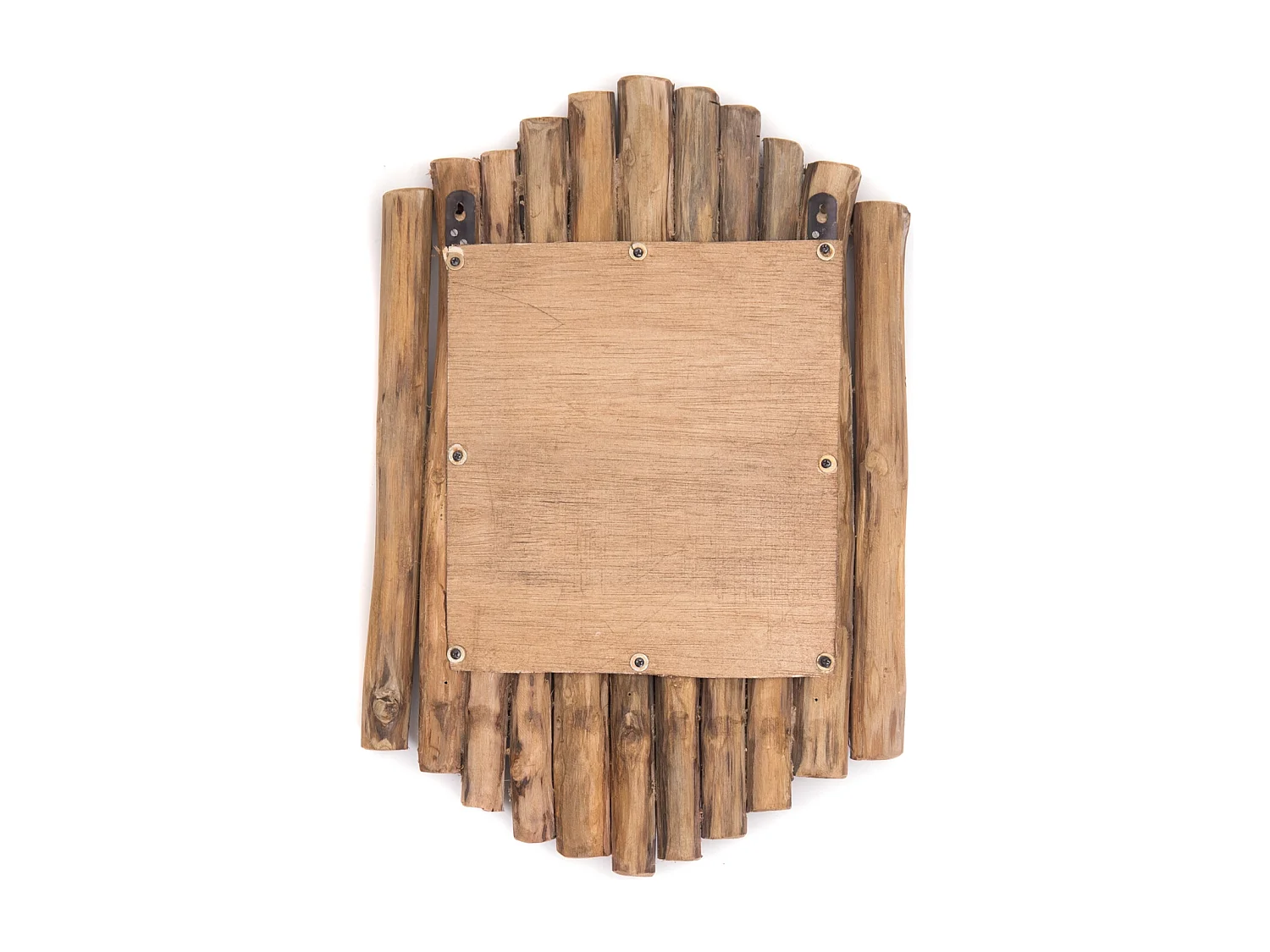 MIROIR MURAL Harmonica 56x37 cm Bois flotté en teck couleurs naturelles