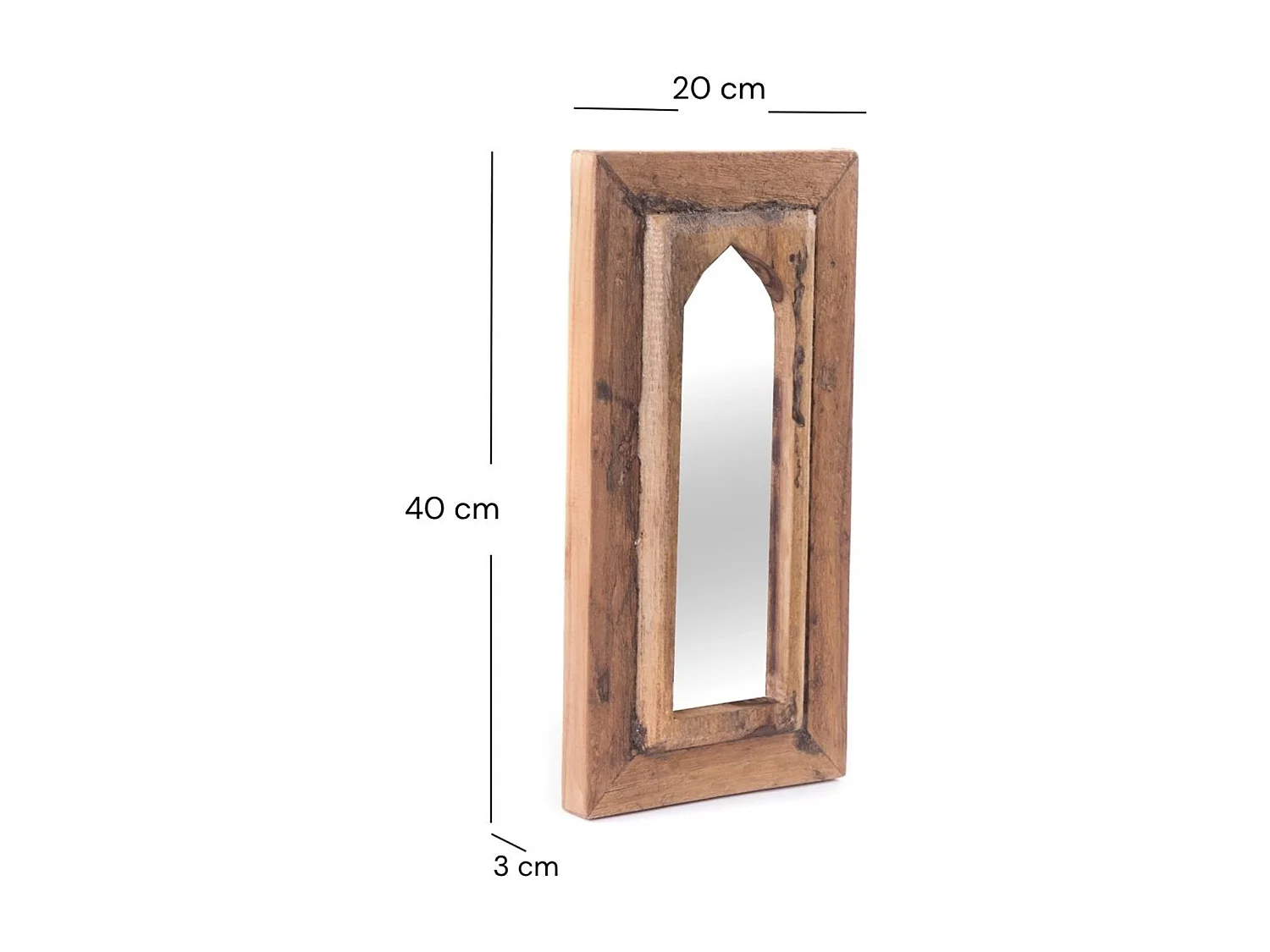 MIROIR MURAL Yara 40x20 cm bois massif couleurs naturelles