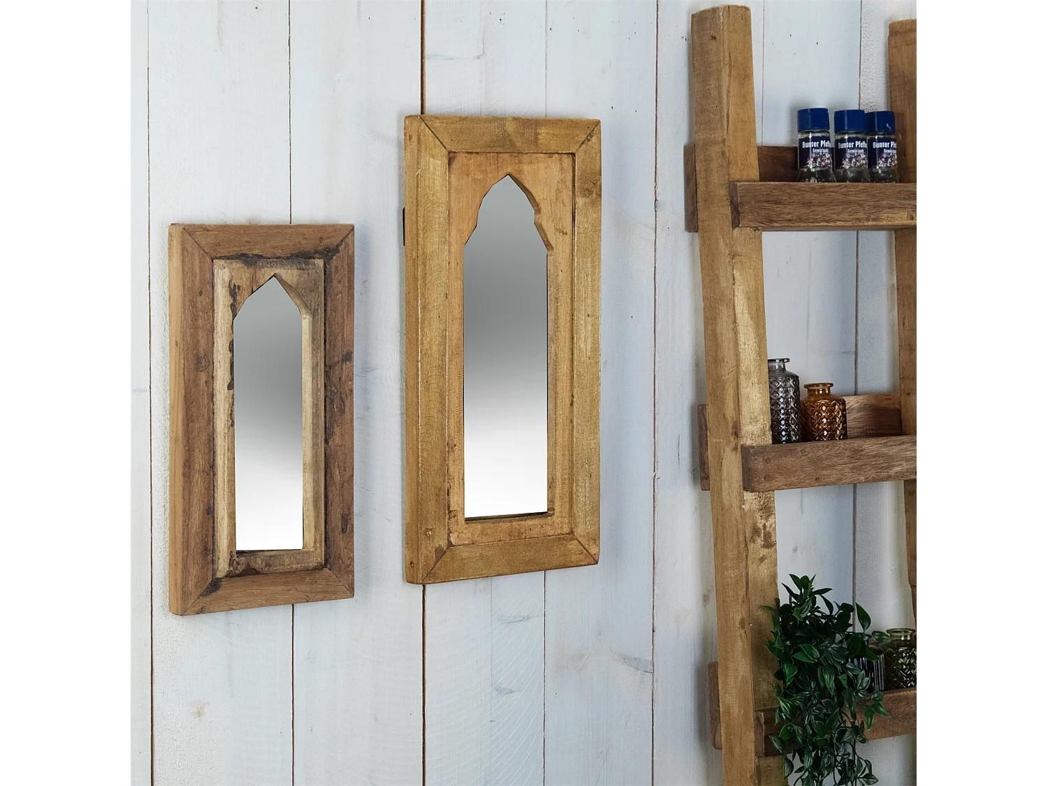 MIROIR MURAL Yara 40x20 cm bois massif couleurs naturelles