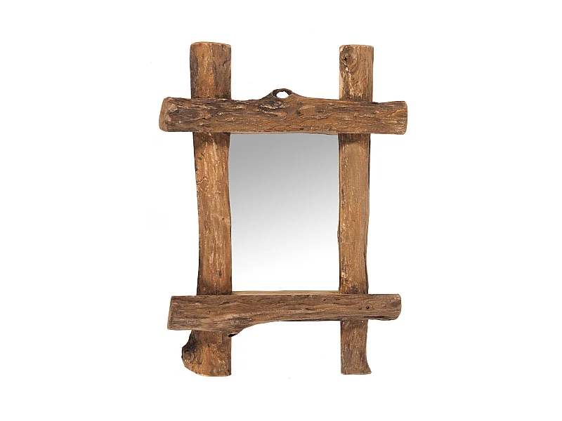 MIROIR MURAL TECK VINTAGE Bois flotté, 45x60 cm couleurs naturelles