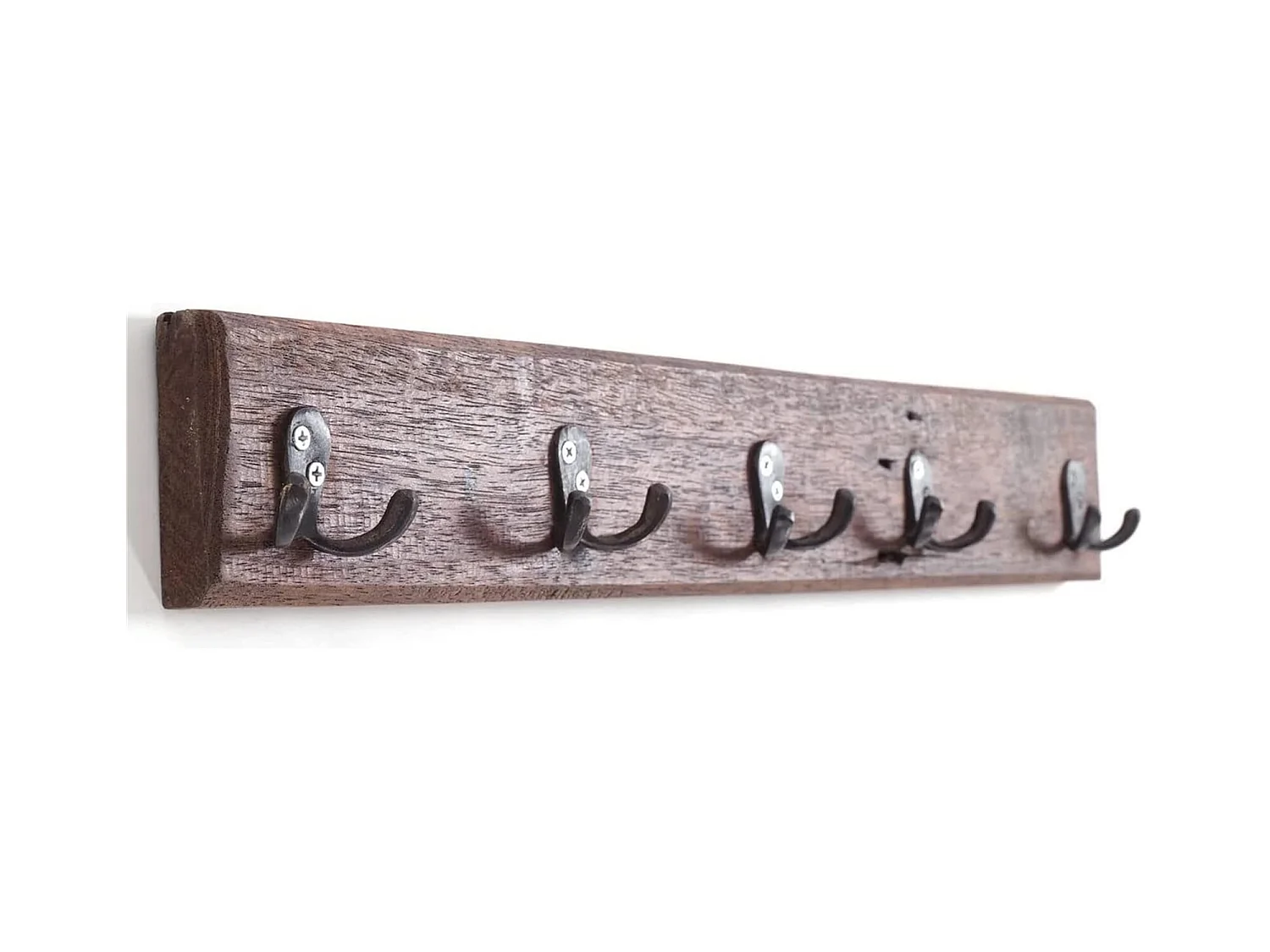 GARDEROBENLEISTE Cesta 60 Massivholz, 10 Haken braun